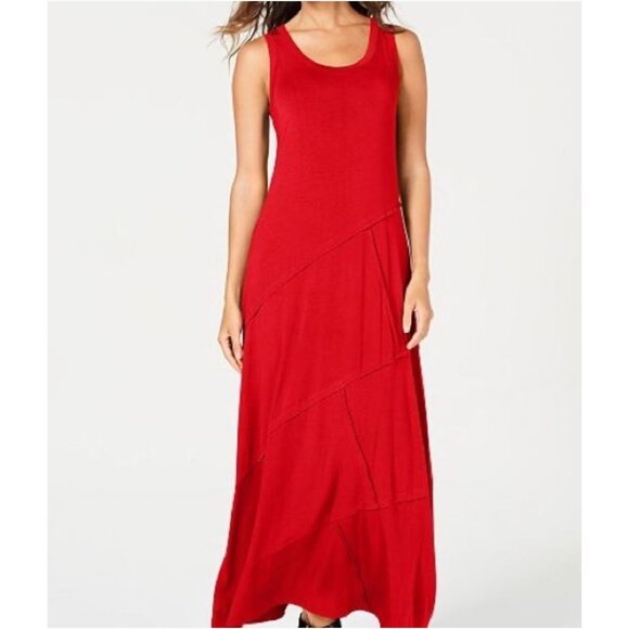 Catherines Red Sleeveless Tank Maxi Dress Size 14/16W Sleeveless Soft Knit Plus - Picture 1 of 8